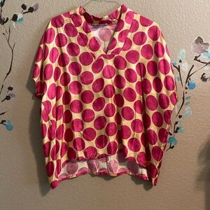 Sofia Italian satin vneck oversized slouch top one size s,m,l,xl